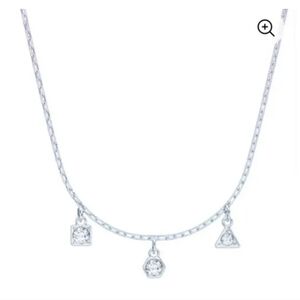NIB SWAROVSKI Necklace Rhodium White Trio Pendant Crystal